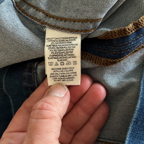 FREE PEOPLE Denim Mini Skirt Sz 2 EUC - Picture 4 of 4